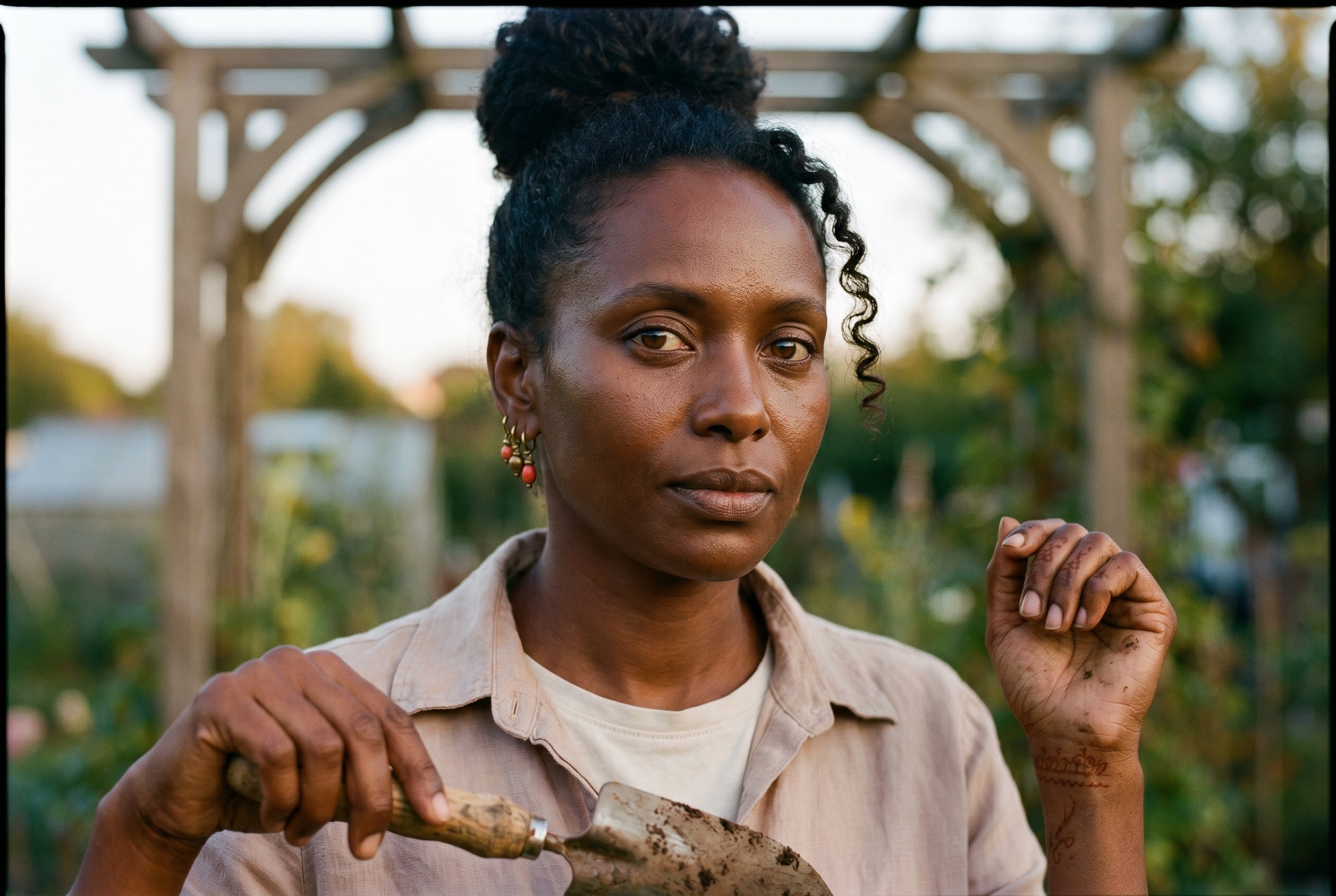 Portrait — Layla, tight head-and-shoulders, the Subject-Lock anchor for the wider context-frames below