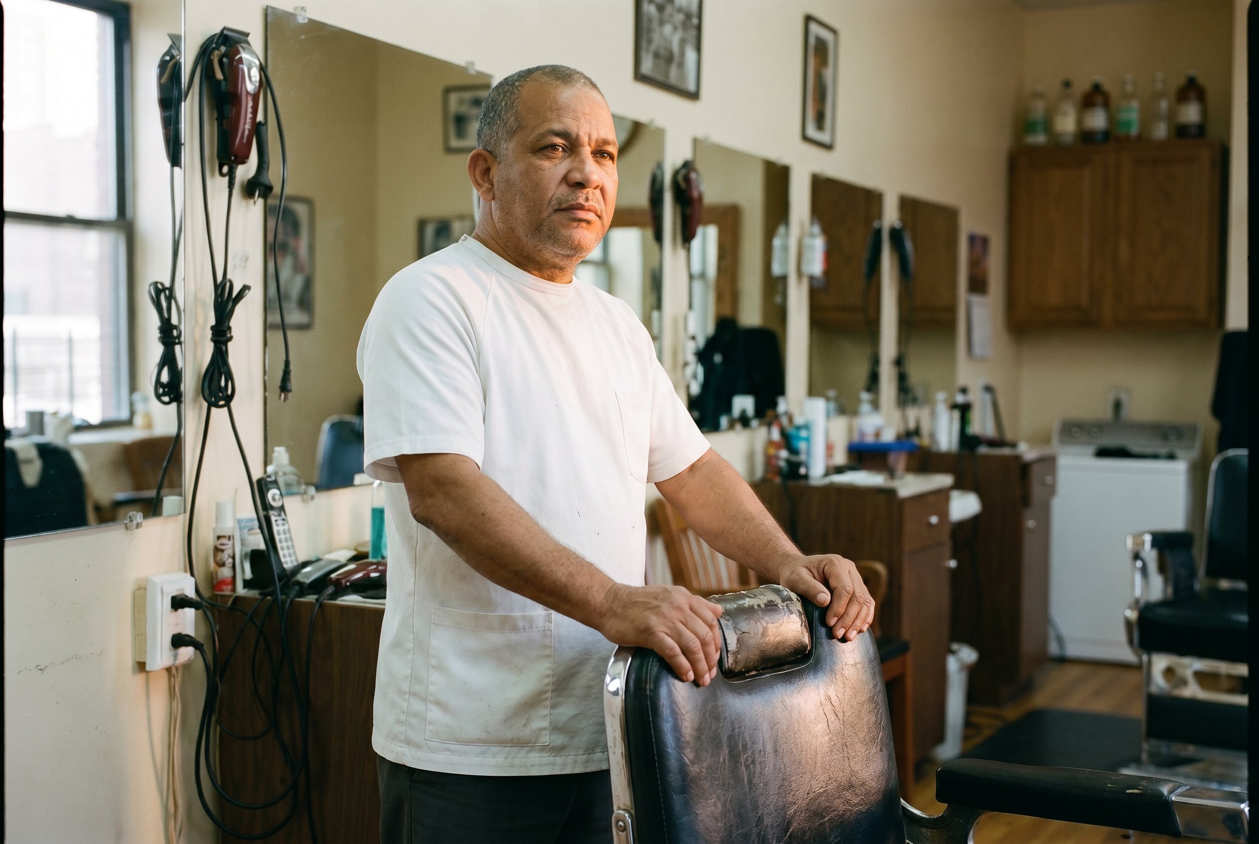 Behind the barber-chair, Washington Heights interior