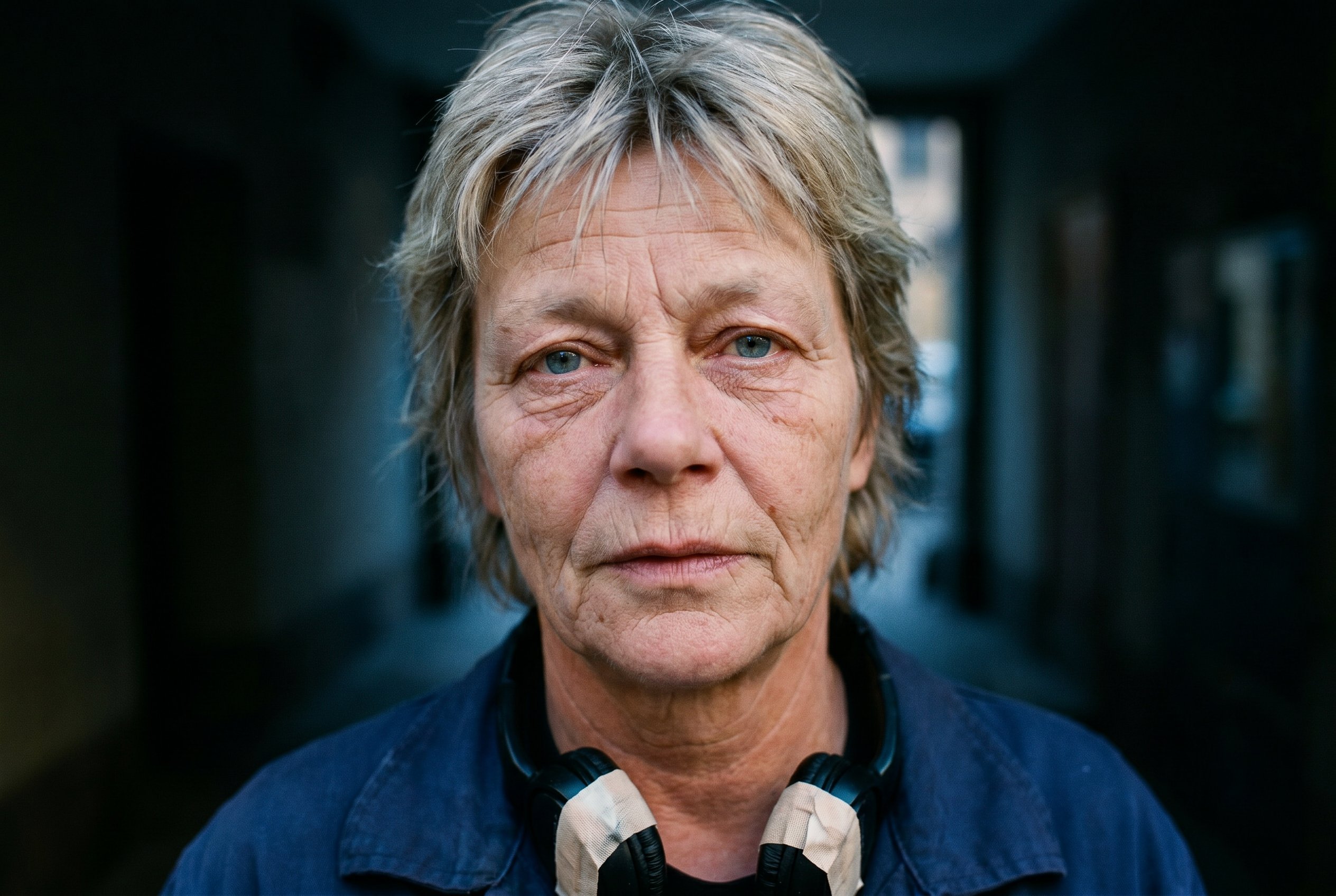 Portrait — Karin, tight head-and-shoulders, the Subject-Lock face-reference for the wider context-frames below