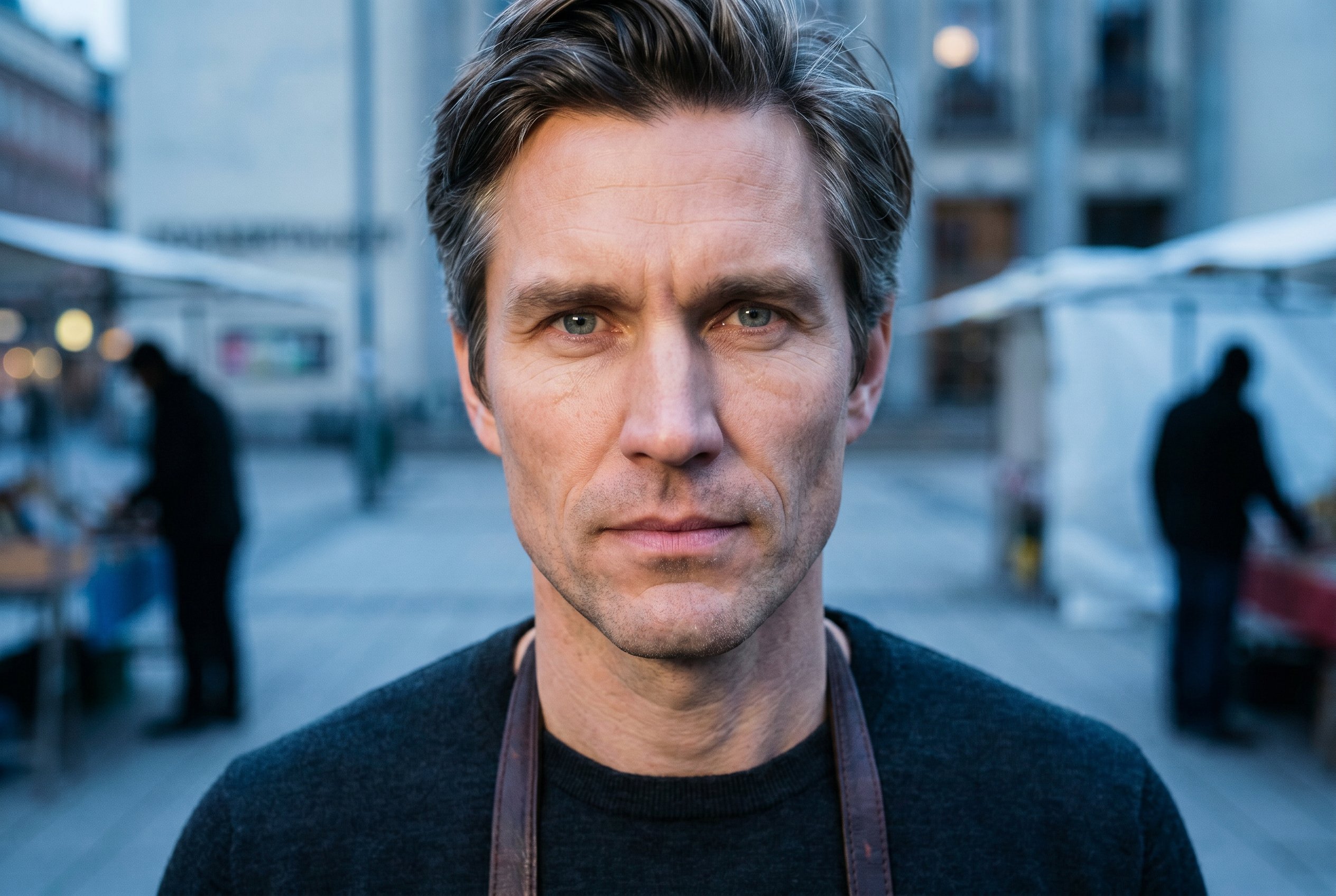 Portrait — Joonas, tight head-and-shoulders, the Subject-Lock face-reference for the wider context-frames below